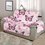 Pink Monarch Butterfly Pattern Print Half Sofa Protector