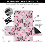 Pink Monarch Butterfly Pattern Print Half Sofa Protector