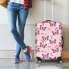 Pink Monarch Butterfly Pattern Print Luggage Cover