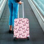 Pink Monarch Butterfly Pattern Print Luggage Cover