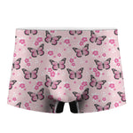 Pink Monarch Butterfly Pattern Print Men's Boxer Briefs