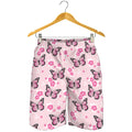 Pink Monarch Butterfly Pattern Print Men's Shorts