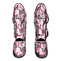 Pink Monarch Butterfly Pattern Print Muay Thai Shin Guards