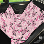 Pink Monarch Butterfly Pattern Print Pet Car Back Seat Cover
