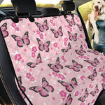 Pink Monarch Butterfly Pattern Print Pet Car Back Seat Cover
