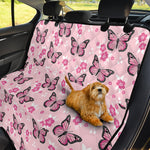 Pink Monarch Butterfly Pattern Print Pet Car Back Seat Cover
