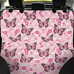Pink Monarch Butterfly Pattern Print Pet Car Back Seat Cover