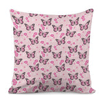 Pink Monarch Butterfly Pattern Print Pillow Cover