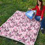 Pink Monarch Butterfly Pattern Print Quilt