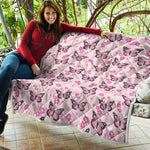 Pink Monarch Butterfly Pattern Print Quilt