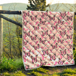 Pink Monarch Butterfly Pattern Print Quilt