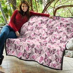 Pink Monarch Butterfly Pattern Print Quilt