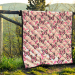 Pink Monarch Butterfly Pattern Print Quilt