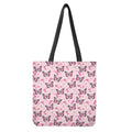 Pink Monarch Butterfly Pattern Print Tote Bag