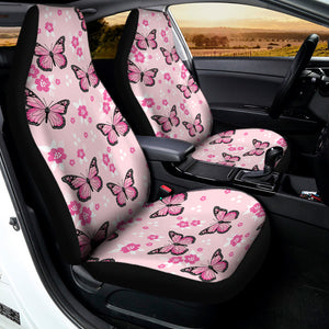 Pink Monarch Butterfly Pattern Print Universal Fit Car Seat Covers