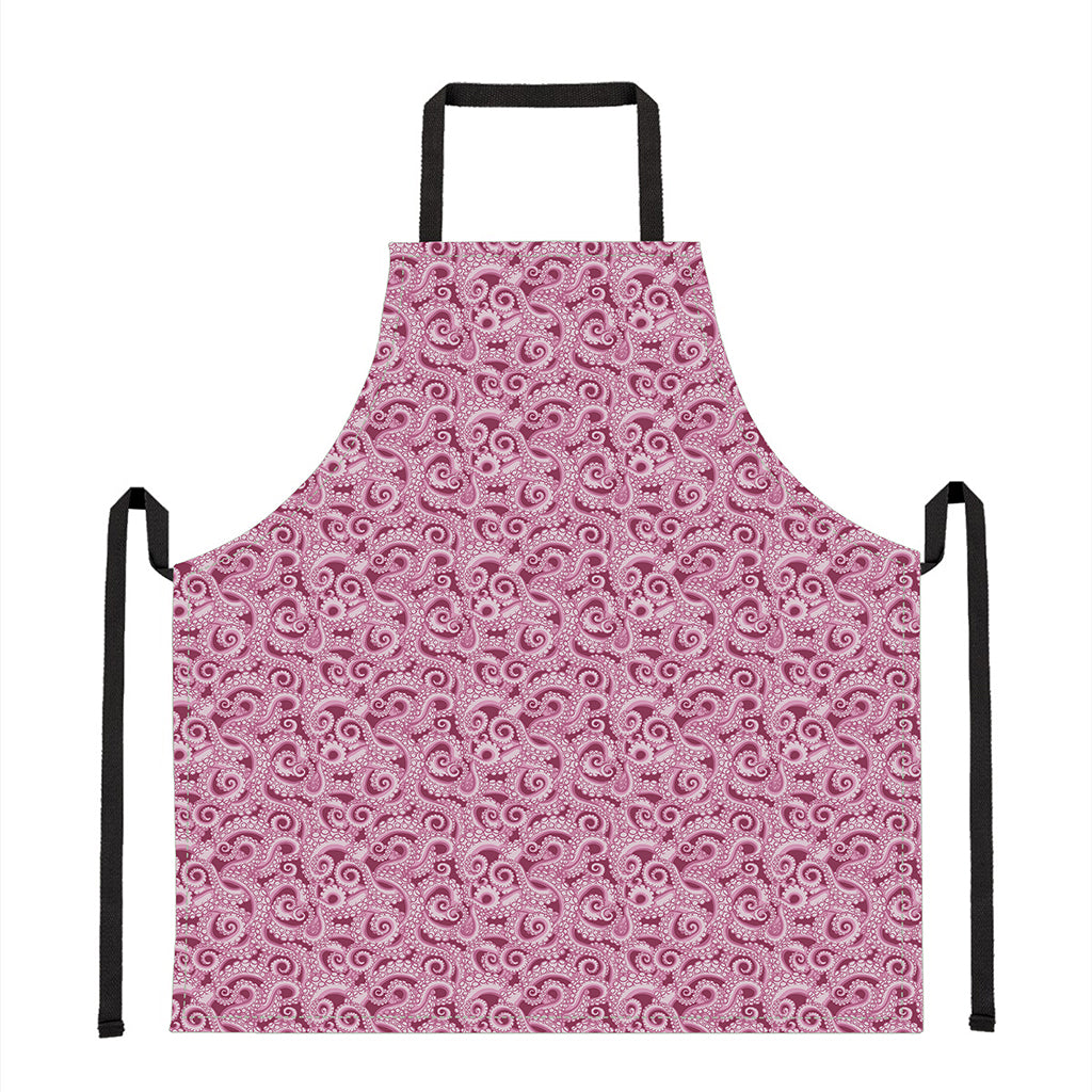 Pink Octopus Tentacles Pattern Print Apron