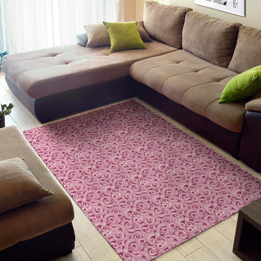 Pink Octopus Tentacles Pattern Print Area Rug