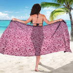 Pink Octopus Tentacles Pattern Print Beach Sarong Wrap
