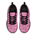 Pink Octopus Tentacles Pattern Print Black Sneakers