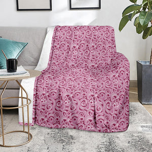 Pink Octopus Tentacles Pattern Print Blanket