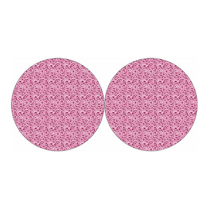 Pink Octopus Tentacles Pattern Print Car Coasters