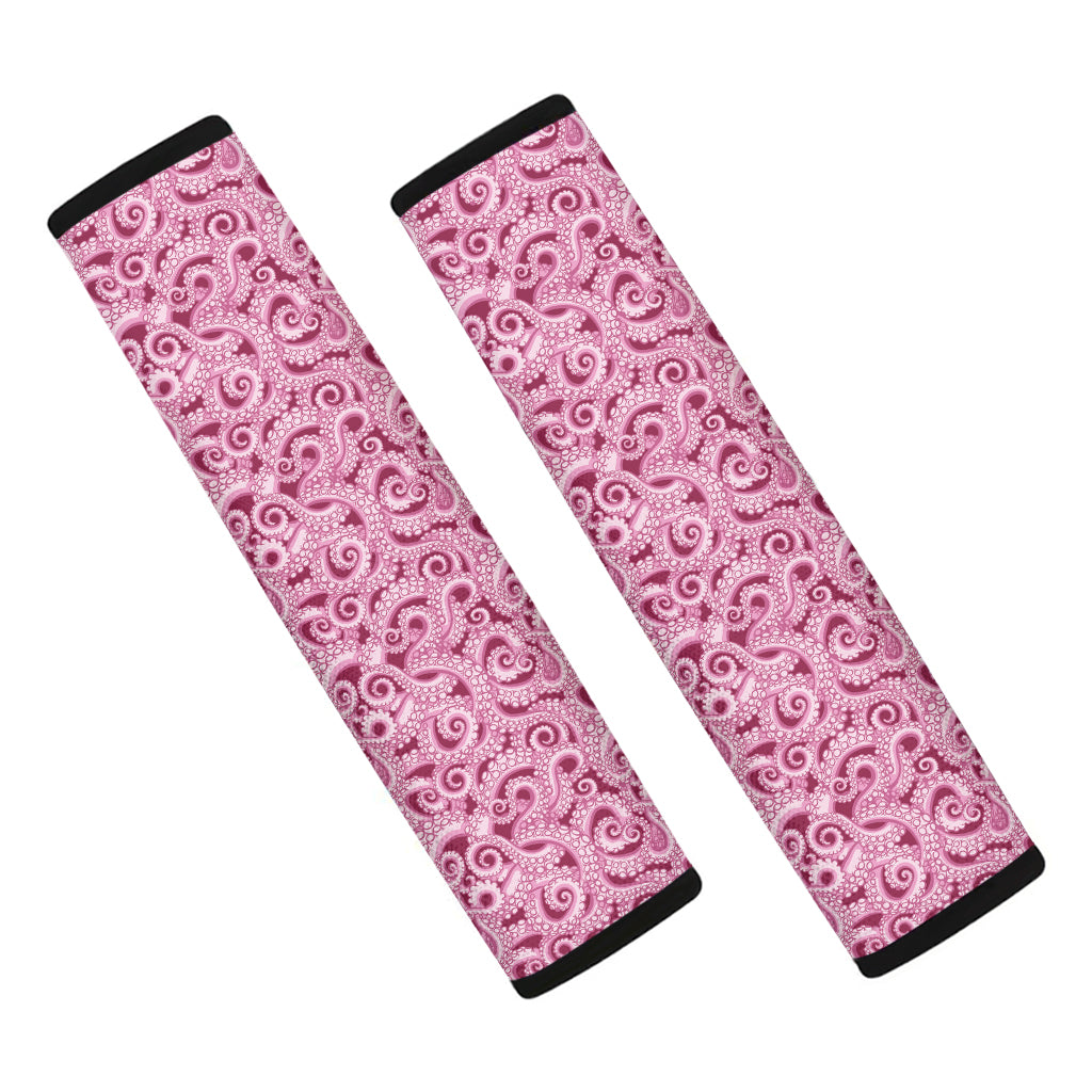 Pink Octopus Tentacles Pattern Print Car Seat Belt Covers