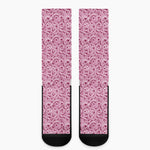 Pink Octopus Tentacles Pattern Print Crew Socks