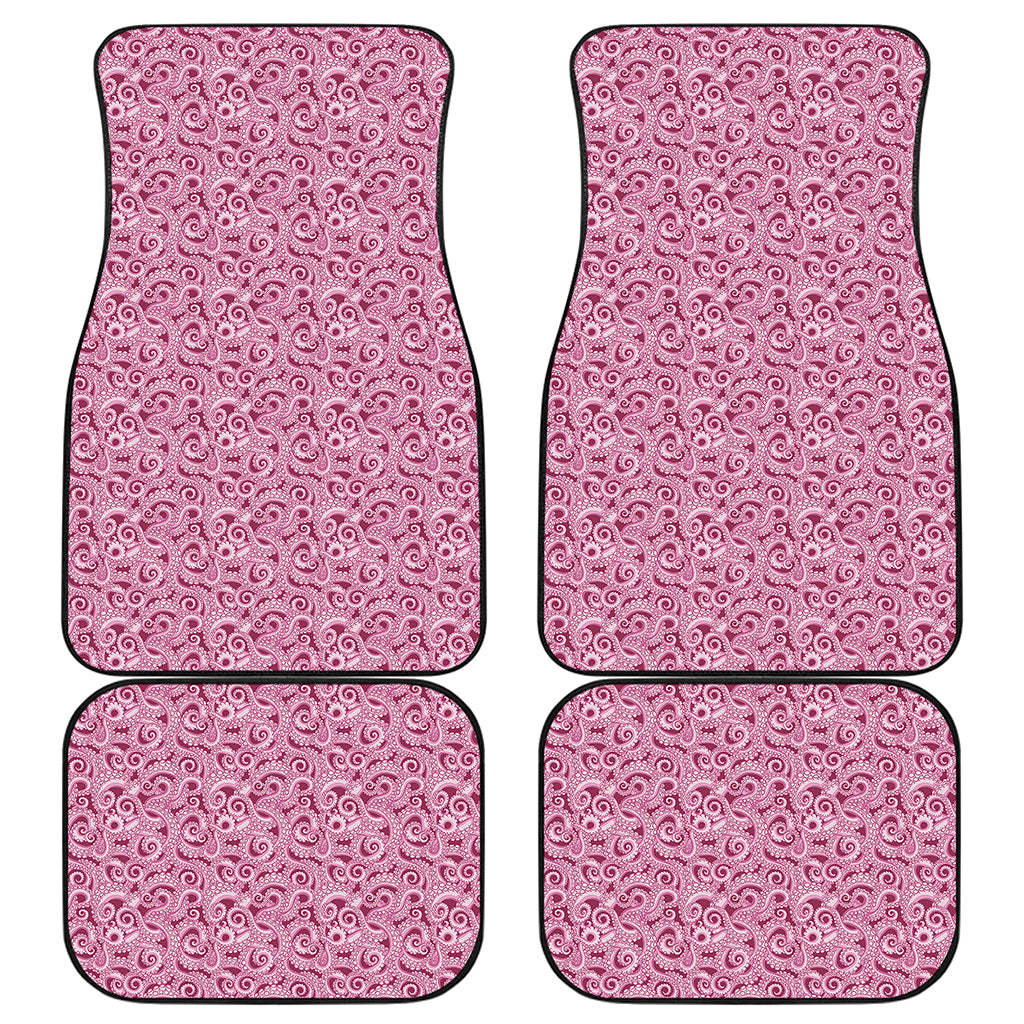 Pink Octopus Tentacles Pattern Print Front and Back Car Floor Mats