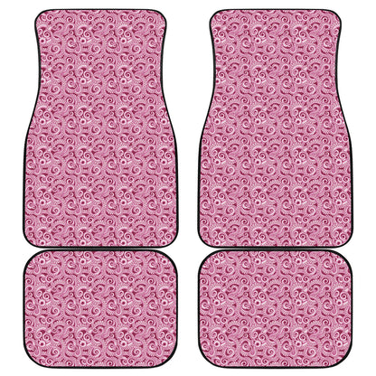 Pink Octopus Tentacles Pattern Print Front and Back Car Floor Mats