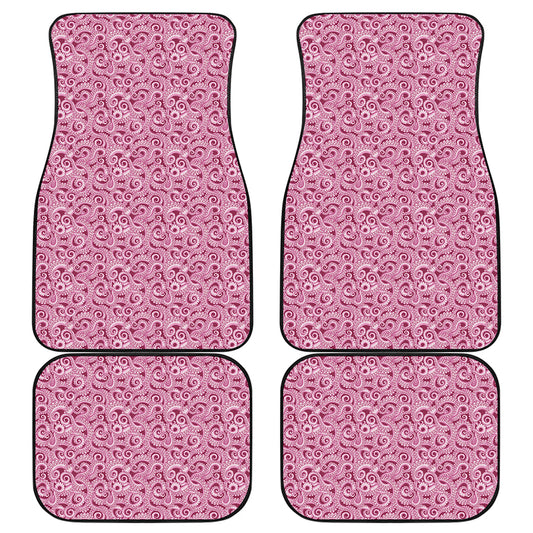 Pink Octopus Tentacles Pattern Print Front and Back Car Floor Mats