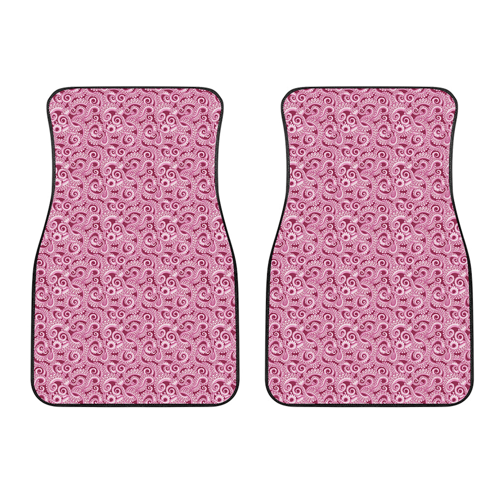 Pink Octopus Tentacles Pattern Print Front Car Floor Mats