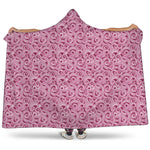 Pink Octopus Tentacles Pattern Print Hooded Blanket