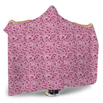 Pink Octopus Tentacles Pattern Print Hooded Blanket