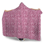 Pink Octopus Tentacles Pattern Print Hooded Blanket