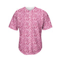 Pink Octopus Tentacles Pattern Print Men's Baseball Jersey