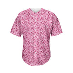 Pink Octopus Tentacles Pattern Print Men's Baseball Jersey
