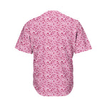 Pink Octopus Tentacles Pattern Print Men's Baseball Jersey