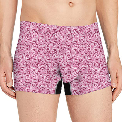 Pink Octopus Tentacles Pattern Print Men's Boxer Briefs