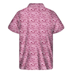 Pink Octopus Tentacles Pattern Print Men's Short Sleeve Shirt