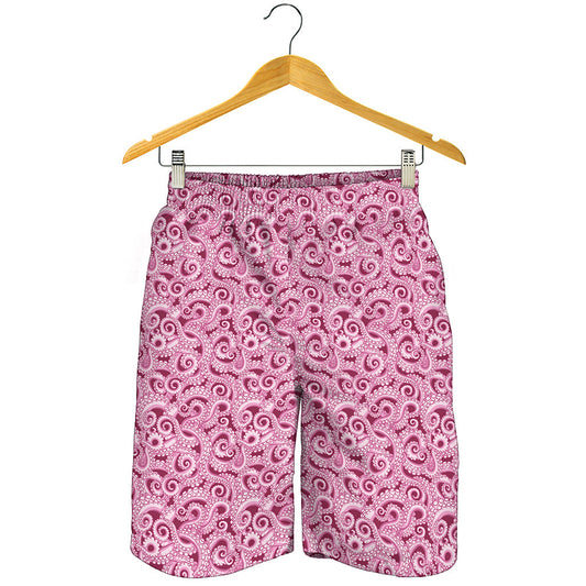 Pink Octopus Tentacles Pattern Print Men's Shorts