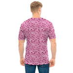 Pink Octopus Tentacles Pattern Print Men's T-Shirt