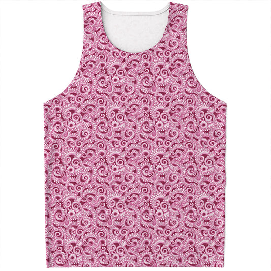 Pink Octopus Tentacles Pattern Print Men's Tank Top