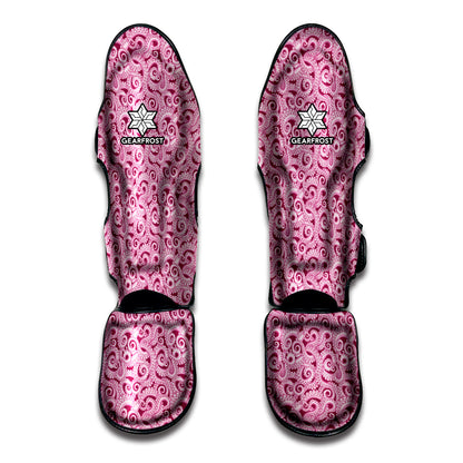Pink Octopus Tentacles Pattern Print Muay Thai Shin Guard