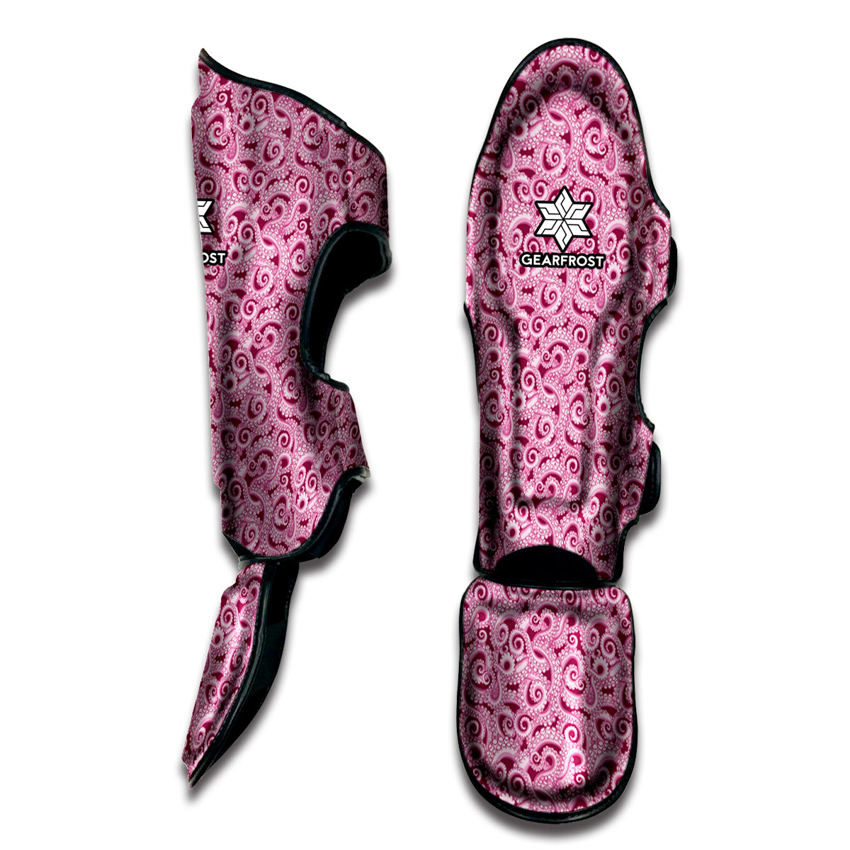 Pink Octopus Tentacles Pattern Print Muay Thai Shin Guard