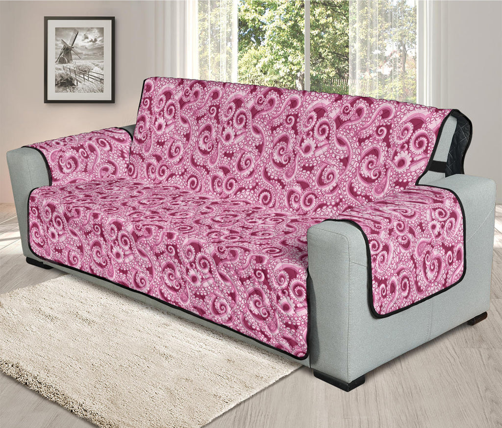 Pink Octopus Tentacles Pattern Print Oversized Sofa Protector