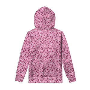 Pink Octopus Tentacles Pattern Print Pullover Hoodie