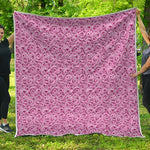 Pink Octopus Tentacles Pattern Print Quilt