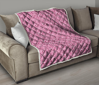 Pink Octopus Tentacles Pattern Print Quilt