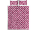 Pink Octopus Tentacles Pattern Print Quilt Bed Set