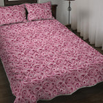 Pink Octopus Tentacles Pattern Print Quilt Bed Set
